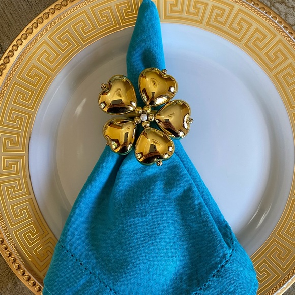 ❤️ Set of 6 unique handmade heart shaped beaded napkin holders napkin rings - Picture 6 of 8